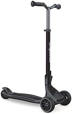Globber Ultimum Scooter for Kids, Teens and Adults | 3 Wheel Scooter for Ages 5+ to Adult | Patented Folding System and Adjustable T-Bar | Perfect Outdoor Toy for Summer (Charcoal Grey)