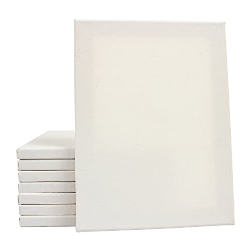 Craft County – Primed White Blank 100% Cotton Canvas – 9” X 12” – Art Supplies – 8-Pack - Acrylic & Oil Painting
