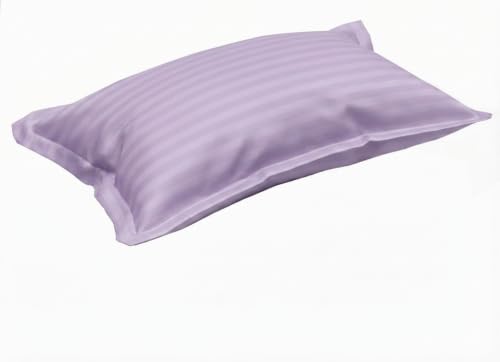 Image of Satin Striped Glace Cotton Single bedsheet with 1 Pillow Cover | Soft & Smooth Finish | Single Bed bedsheet 90 x 60 Inch | Pillow Cover 18 x 28 Inch | Breathable, Fade Resistant