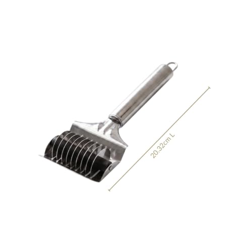 Image of Nestasia Stainless Steel Parotta Cutter for Kitchen (8 Inches) | Rust Resistant Pasta Spaghetti Roller - Dishwasher Safe Noodles & Dough Cutter & Mincer | Mulitpurpose Kitchen & Cooking Tool