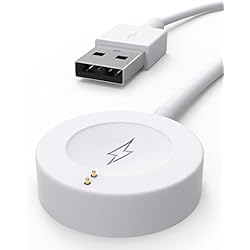 Cargador Inalambrico Smartwatch Fossil Sinoacc Cargador para Fossil Gen 6, Gen 5, Gen 5E, Gen 4 Smartwatch Cable de carga para Emporio Armani, Skagen falster 2, Misfit Vapor 2, Diesel Guard 2,5, Michael Kors Runway 3.3Ft/1M Blanco