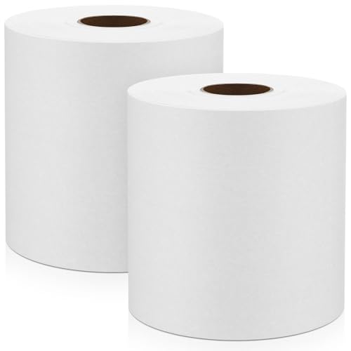 Tranqun 2 Rolls Industrial Shop Towels, 1000 Sheets Jumbo Roll Cleanroom Wipes, Lint-free High Absorbency Cleaning Cloths for Electronics & Industrial Use, 10" x 12"(White)
