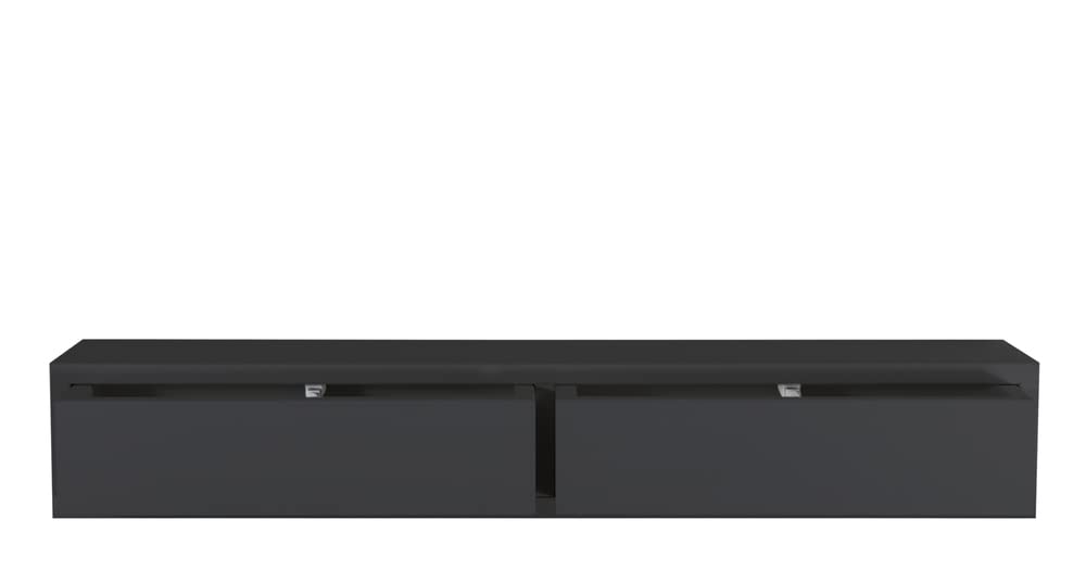 MODULARREDO | DOMINO Mensola da Muro con Cassetto, Comodino Sospeso, Mensola da Parete, 88.2x13.4 p20 cm, Nero - Made in Italy
