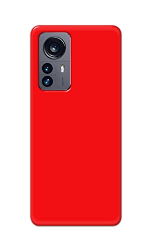Image of Printed Hard Back Cover Case for Xiaomi 12 Pro Back Cover (Plain Red) -1803