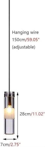 Mini chandelier cylindre crystal suspension cuivre E14 chambre - 7