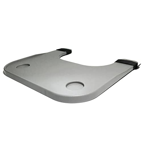 JEESHAN Bandeja extraíble para silla de ruedas para adultos mayores que comen leyendo, plástico ABS resistente, mesa de comedor con portavasos, fácil de instalar y quitar