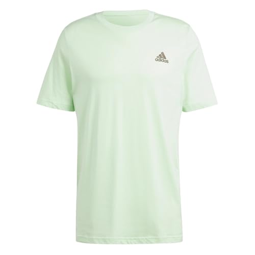 adidas Men's Essentials Single Jersey Embroidered Small Logo Tee, semi Green Spark, S