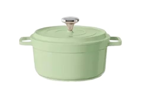 CVNIMV Cacerola de Aluminio Fundido esmaltado con Tapa Antiadherente. Cacerola de Hierro Fundido con Revestimiento esmaltado para Todo Tipo de Fuentes de Calor (4,75 l, Verde).