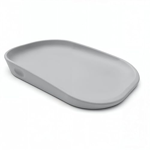 kindsgard Wickelauflage „Skifte“ – Weiche Wickelmatte aus PU mit erhöhtem Rand – Abwaschbar, Hygienisch, Schadstofffrei – 68,5 x 48 cm – Für Wickeltisch, Kommode, Waschmaschine oder Boden (Grau)