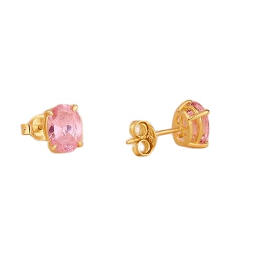 Boucles d'oreilles tourmaline rose ovales pour un style minimaliste