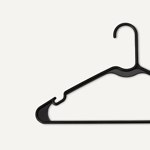 Amazon Basics Plastic Clothes Hangers, Adult Size, Black, Pack of 50 - Image 5