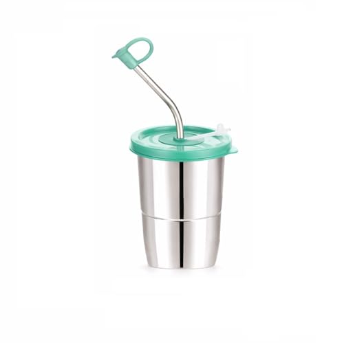 Image of Stainless Steel Fusion Glass Tumbler with Stainless Steel Metal Straws and Cleaning Brush with Lid (LD SIP 250ML)