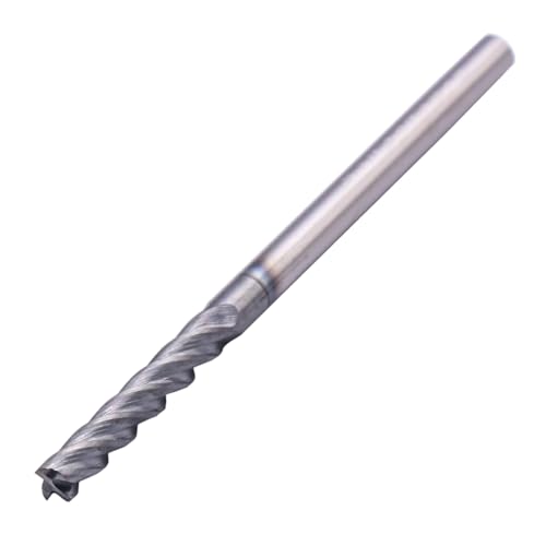 Image of 4 Flute Solid Carbide Long Square End Mill(5Pcs 1 /8 inch), AlTiN Coated | 35 Helix, 1 /8 inch Cutting Dia, 1 /8 inch Shank Dia, 3 /4 inch LOC, 2-1 /4 inch OAL For Milling Alloy Steel, Hardened Steel, Iron, Copper