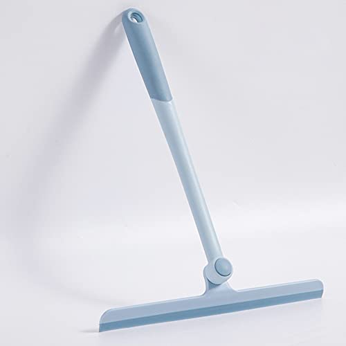 Image of Flexible Squeegee - Blue Rotating Silicone Shower Doors Squeegee Window Glass Cleaner for Home, Bathroom, Car Windshield Cleaning Small All-Purpose Wiper Tool