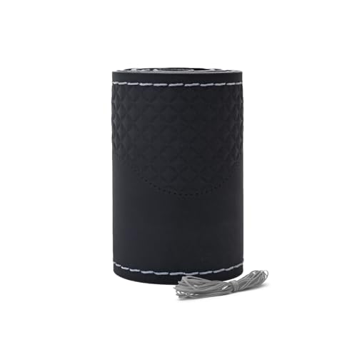 Image of Leather 25CM Universal Fit Car Steering Wheel Cover, Elastic Breathable and Odorless (Silver-7)