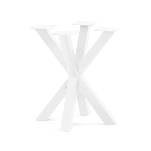 HOLZBRINK Base de Mesa Spider | Base de Metal Blanco para Centro, Comedor, Escritorio y Conferencias | 1 Pata 40x40 cm | Altura 43 cm