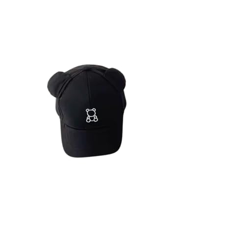 Cartoon Bear Baby Baseball Cap Cute Solid Color Toddler Sun Hat with Ears Summer Adjustable Kids Boy Girl Peaked Cap