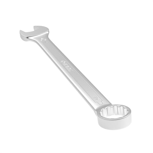 Image of Groz Combination Spanner 12 mm, Length155 mm | DIN 3113 Standards | Chrome Vanadium, Matt Satin Chrome Combination Wrench Tool | CSP /DIN /12G
