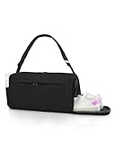 Gym Bag for Women with Shoe Compartment Sports Duffle Bag Men with Wet Pocket and Bottle Pocket Lightweight for Travel Workout, Black