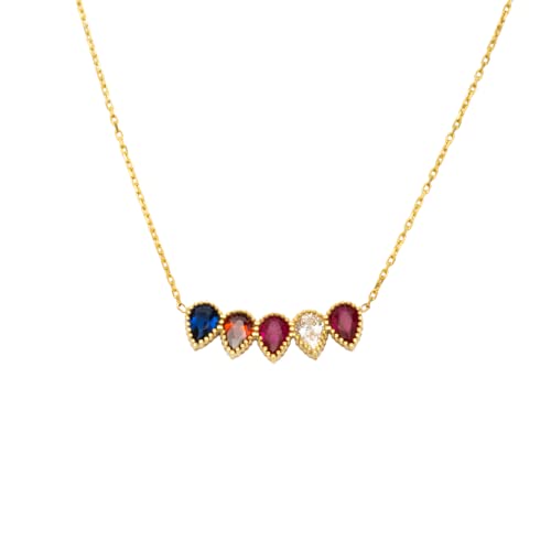 925 Sterling Silver Birthstone Necklace, Birthstone Necklace for ...