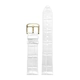 Generico Cinturino in pelle di vacchetta di bambù ultrasottile compatibile con Ck DW compatibile con accessori for bracciale Longines L4(01 C gold,19mm)