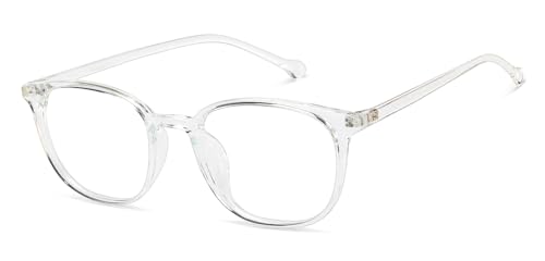 Image of LENSKART BLU | Zero Power Cut Computer Glasses | Anti Glare, Lightweight & Blocks Harmful Rays | UV Protection Specs | Full Rim Round | For Men & Women | Large | LB E16226