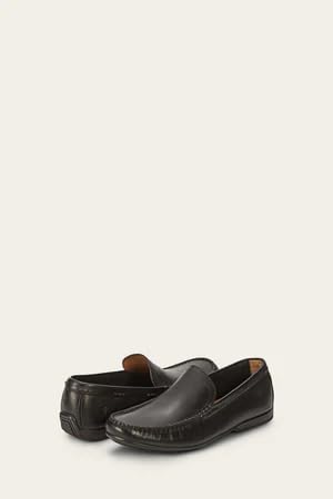 Image of Frye Lewis Venetian Loafers for Men Hand-Crafted with Antique Pull-Up Leather with Moccasin Construction, Full Rubber Outsole, and Modified Heel