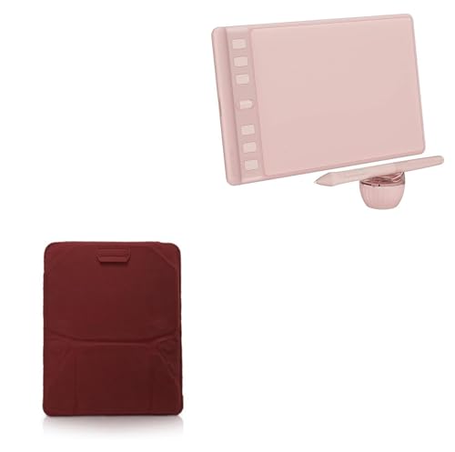 BoxWave Case Compatible with Huion Inspiroy 2S - Velvet Pouch Stand, Velour Slip Sleeve Built-in Foldable Kickstand - Burgundy