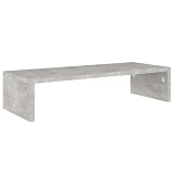 vidaXL Support de Moniteur Réhausseur d'Écran d'Ordinateur Support d’Écran Socle de Moniteur Bureau Gris Béton 60x23,5x12 cm Bois d'Ingénierie