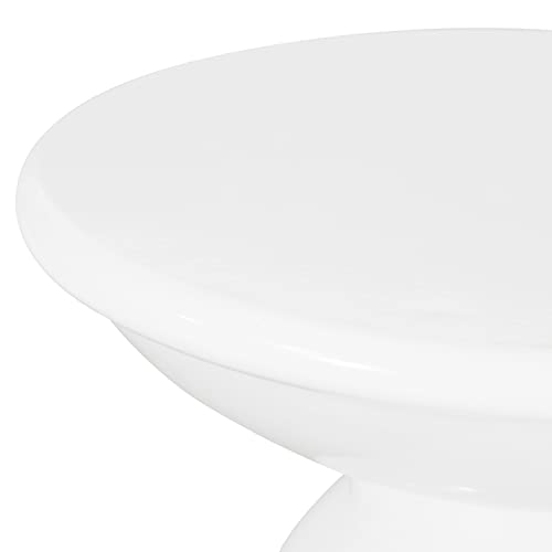 Merax Iron Patio Side Table 15"x21" Modern Art Design Weather Resistant End Table for Indoor Outdoor Patio Backyard Pool (White) by Merax - Image 3