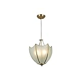 ZXDTVFGN Lámpara Colgante Vintage de Cristal con Cable Ajustable de un Solo Cabezal para Restaurante y Bar, iluminación de Techo empotrada para Sala de Estar, Dormitorio y Porche