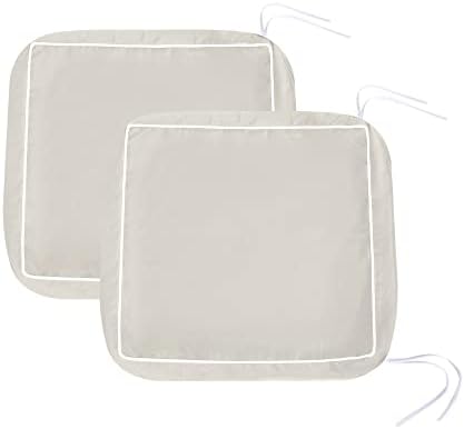 ROSNINIKA 2 Pack Outdoor Cushion Covers Removable Outdoor Chair Covers Patio Chair Covers for Outdoor Furniture with Zipper and Ties (Only Covers) 20x20x4 Inches Beige