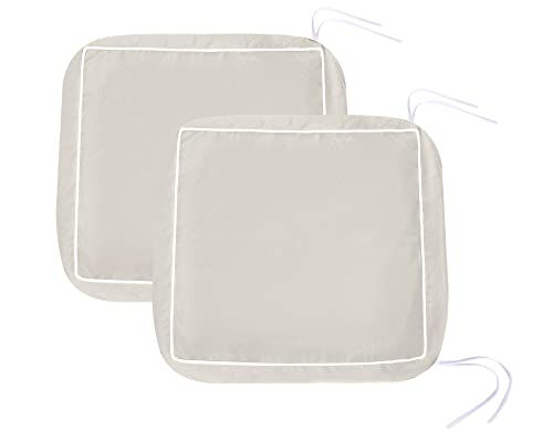 Rosninika 2 Pack Outdoor Cushion Covers Removable Outdoor Chair Covers Patio Chair Covers For Outdoor Furniture With Zipper And Ties (Only Covers) 20X20X4 Inches Beige #TOP20