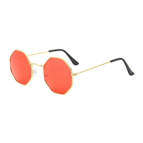 New 2025 Polygon Creative transparent Ocean Lens Sunglasses Octagonal Sunglasses Metal Frame