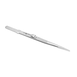 Xiaoyao24 Pince à épiler antidérapante en acier inoxydable pour cartouche de disque vinyle LP avec fente de verrouillage