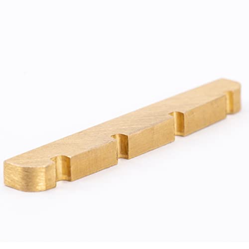 Musiclily Basic 43Mm Slotted Electric Bass Brass Nut For 4-String Precision/Jazz Bass, 43X3.5X6Mm #TOP4