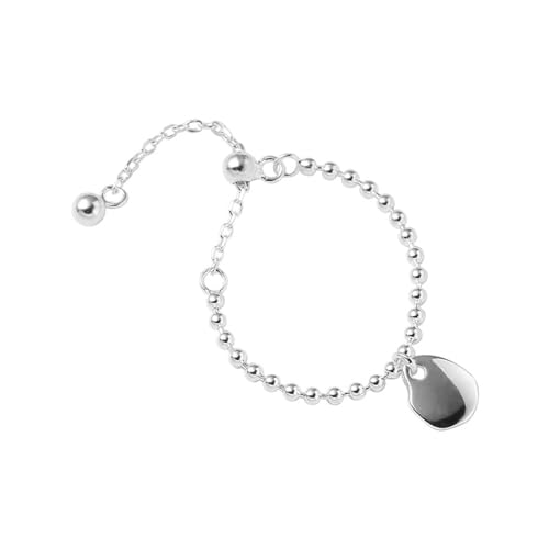 Cute Ball Chain 925 Sterling Silver Adjustable Ring for Women