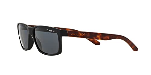 ARNETTE Unisex Sunglasses Rubber Black Frame, Polarized Dark Grey Lenses, 58MM3