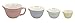 Creative Co-Op DA1803 Set of 4 Batter Bowl Shaped Measuring Cups in Pink, Blue, Green & Yellow