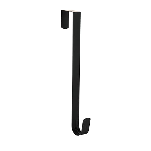 Aeranto Slim Over The Door Wreath Hanger for Front Door 12 Black 1 Pack