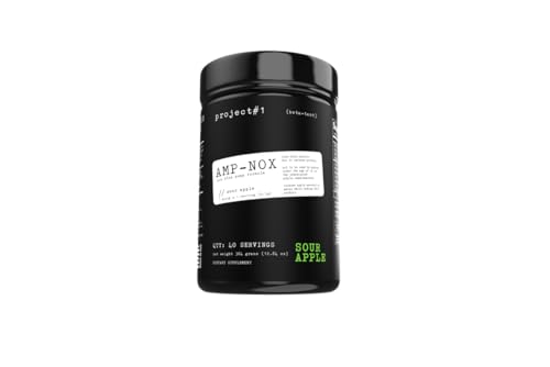 Image of Project #1 AMP-NOX: Non-Stim Pre Workout Powder to Boost Focus & Pump | Protein Drink with Amino Acids for Men & Women | Instant Strength-Sour Apple[40 Servings] | Preworkout Amino Energy Drink Powder
