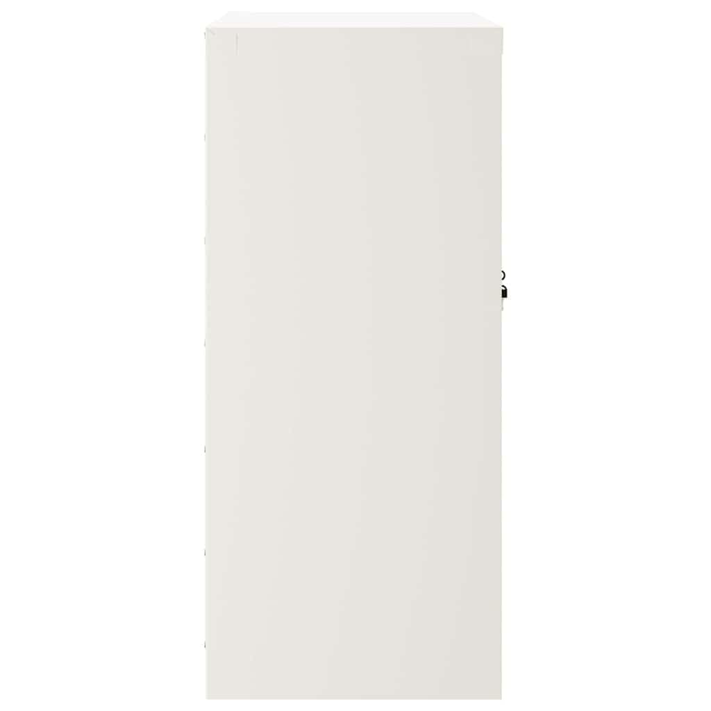 Armadietto portadocumenti bianco in acciaio verniciato a polvere, 79 x 40 x 90 cm, con serratura per raccoglitori, documenti, ufficio, casa, con ripiano e supporto da parete