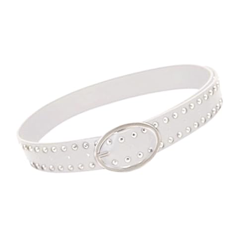 Rivet Studded Belt For Adult Unisex With Oval Buckle Fashion Pin Buckle For Jeans Pants Street Dancing Waistband Punk