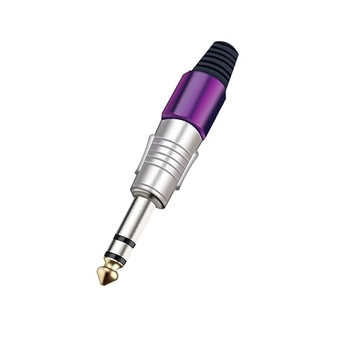 Conector estéreo 6.35 mm de 3 polos en color rojo para cable de audio pack de 10 unidades 7