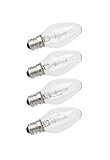 UI PRO TOOLS Clear Night Light Bulbs – 4 Pack C7 E12 Candelabra Base, 5W 120V 18 Lumens – Ideal for Night Lights, Chandeliers & Decorative Fixtures