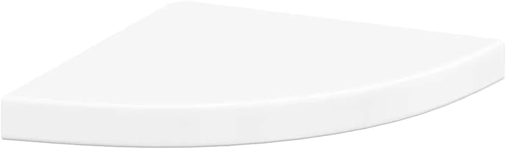 Corner Shelf Set of 2, High Gloss White Honeycomb MDF, 13.8x13.8x1.5in Floating Wall Shelves for Living Room, Bedroom, Bathroom Decor