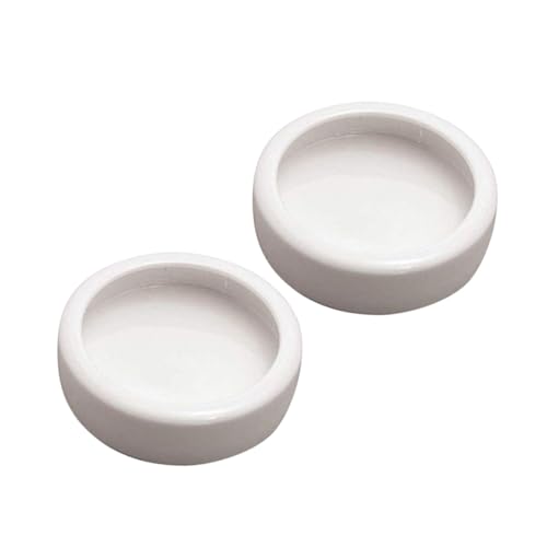Happyyami Ceramic Pet Feeding Bowl -Escape Round Dishes for Shrimp Fish Lizards Spiders 9.5x9.5x3cm