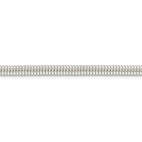 925 Sterling Silver Snake Chain Necklace - 2MM, 3MM, 4MM, 5MM Round Solid Silver Chains - Flexible, Men and Women's Jewelry - Made In Italy3
