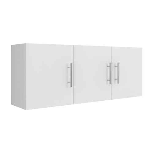JPND Wall Cabinet, 54" W x 12" D x 20" H Wooden Wall Mounted Storage Cabinet, 3 Door Cabinet with Soft Close and Metal Handle and Adjustable Shelf for Kitchen, Garage, Laundry, Bathroom, White