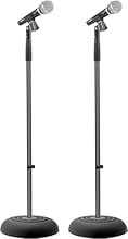 COMES IN A PAIR: Pyle introduces two universal microphone stands in glossy black finish. An ideal floor mic stand for the musician that's always on the go. Perfect mic holder positioning & optimal pickup for studio use and concert performances. HEIGH...